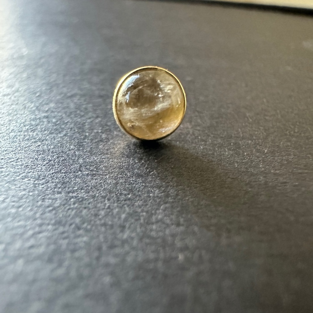 Dusk Moonstone Gold Threadless Push- Pin - Picture 4 of 4